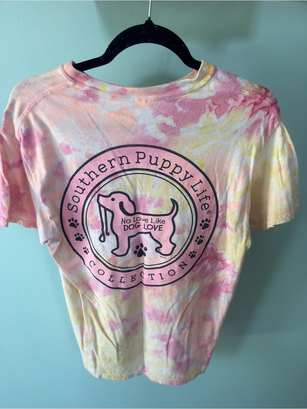 Women’s Southern Puppy Life Collection Tie-Dye Tee in Pink & Yellow Size Medium - Picture 5 of 7